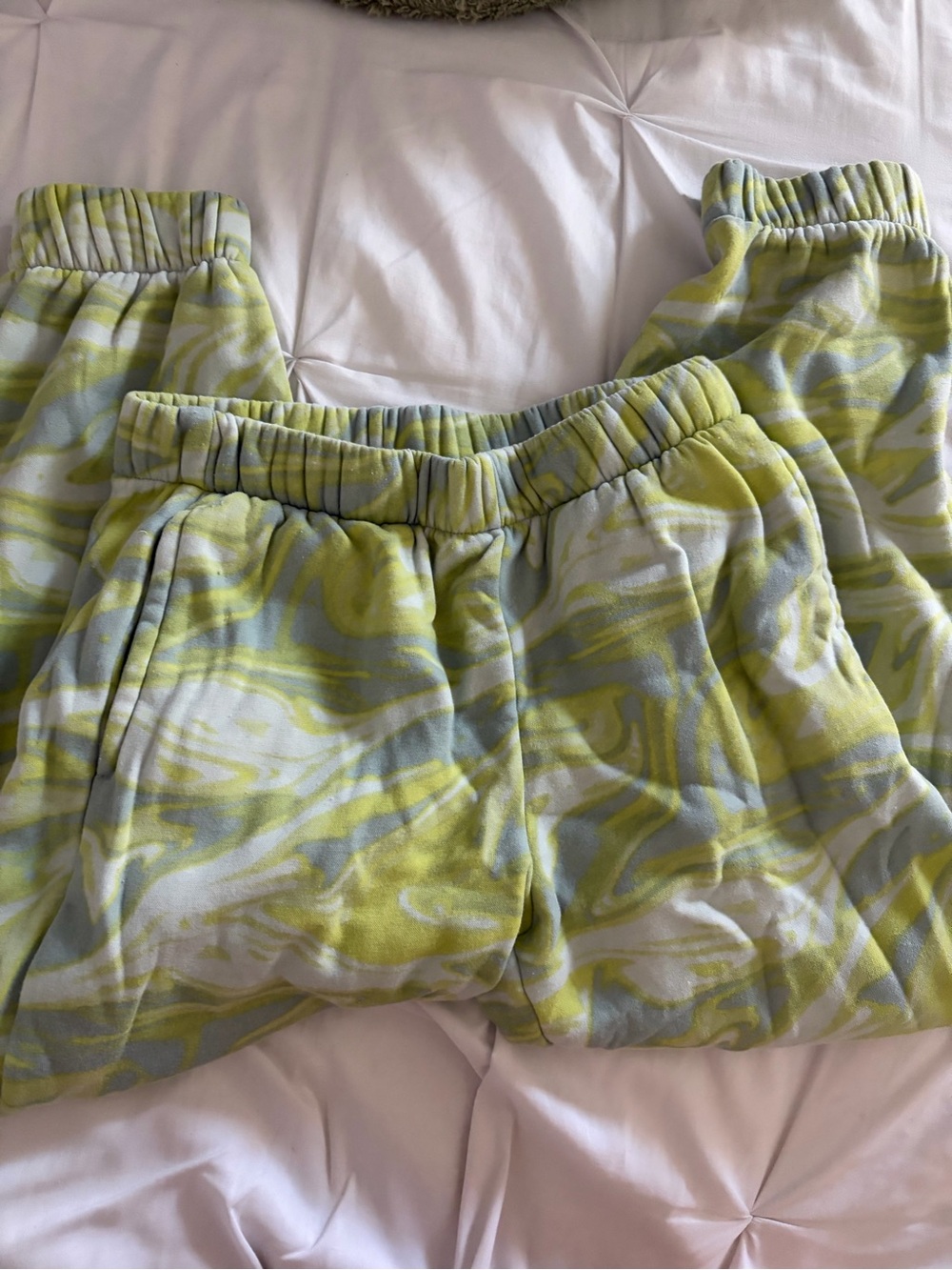 Lime Green Swirl Marble Jogger Pants/Sweatpants